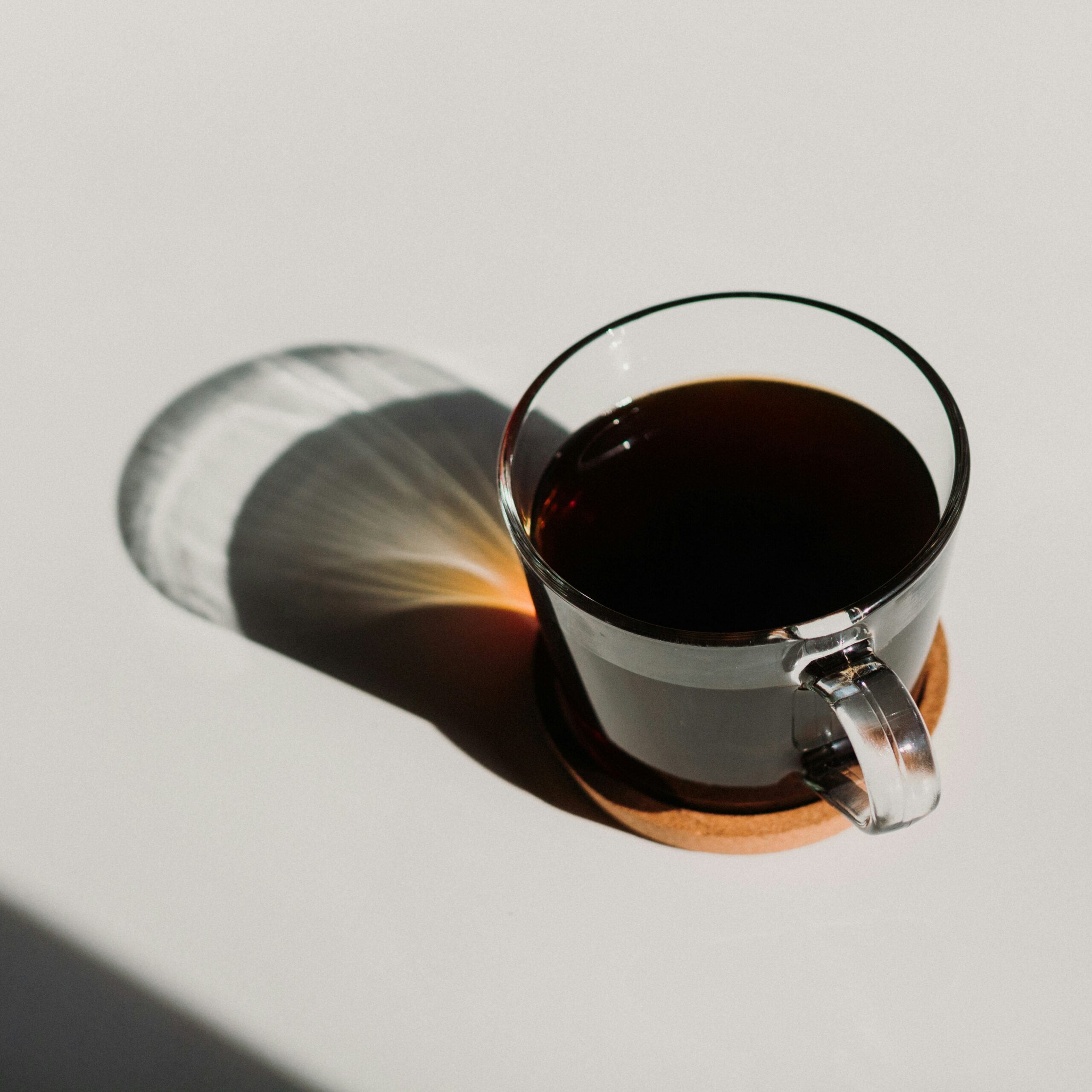 Coffee in glass cup